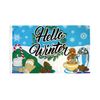 Hello Winter Flag 3x5ft Poly Christmas Holiday Flag Gingerbread Home Decor Flag