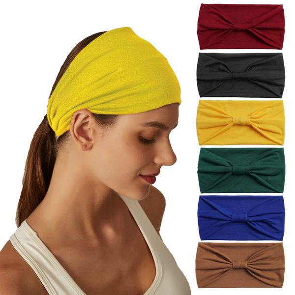 Mode-Stirnbänder für Frauen Haare Kopftücher Haarband Turban Blume Baumwolle Stirnbänder Breite Yoga Sport Stirnband Head Wrap (P6COLOR1)