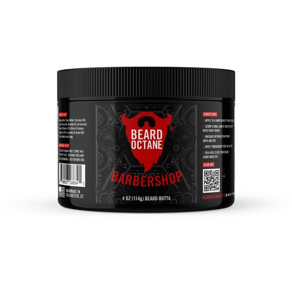 Beard Octane - Barbershop Beard Butter - 4 Oz. - Premium Beard Care with Shea Butter - Light to Medium Hold - Natural Ingredients - Handcrafted in the USA