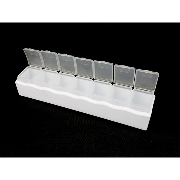 7 Day Pill Case w/Removable Daily Trays, Meds, Vitamins, Supplements, #PL-4011