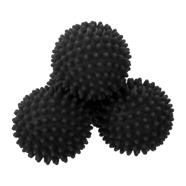 uxcell 4 Pcs Reusable Laundry Dryer Ball Vinyl Drying Balls Reduce Wrinkles Static Fabric Sofener Dry Time Saving Energy Black