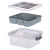 URBNLIVING Clear Plastic Stackable Storage Boxes With Clip Lid Organizer Tray Box Container (Dusky Pink)