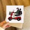 'Mobility Scooter Man' Blank Greeting Card (GC00033732)