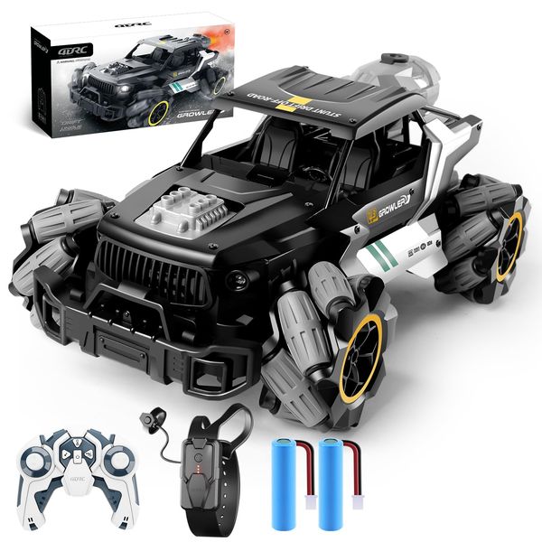 4DRC Y3 RC Cars,Remote Control Truck,Spray Off Road Monster Truck,Metal Shell 4WD Dual Motors LED Headlight Rock Crawler,2.4Ghz All Terrain Hobby,2 Batteries