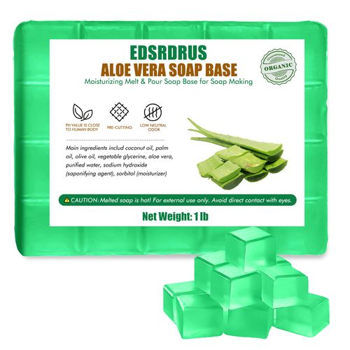 EDSRDRUS 1lb Scent Soap Base DIY Handmade with Aloe Vera & Coconut Oil, Moisturizing Melt and Pour Soap Base