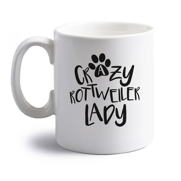 Flox Creative Crazy rottweiler lady 10 oz ceramic mug