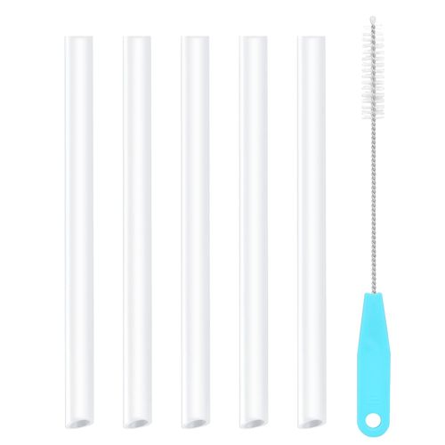 Replacement Straws Compatible with YETI Rambler Jr. 12 oz Kids Bottle-YETI Rambler Kids Straws Replacement-Accessories Set Include 5 BPA-FREE Straws and 1 Straw Cleaning Brush(12OZ)