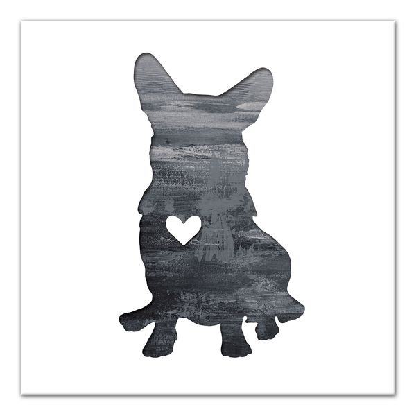 Creative Products Ink Silhouette Corgi 20 x 20 Canvas Wall Art