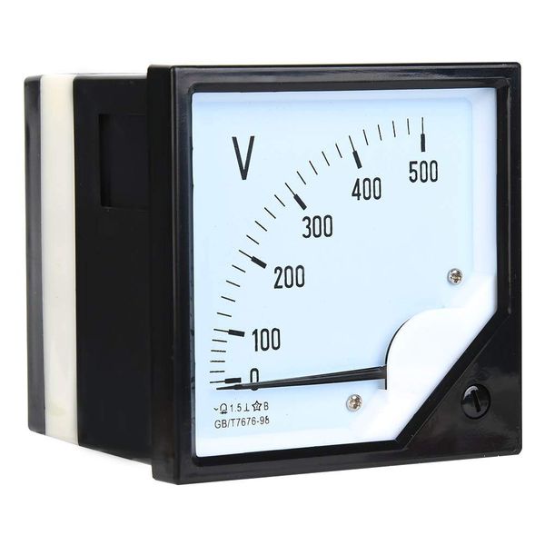 AC Voltage Panel Meter,Square Panel Voltage Meter Analog Voltmeter AC 0-500V Analogue Panel Meter Volt Voltage Voltmeter for Electronic Control Devices