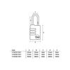 Yale Locks YALY15022 22 mm Brass Combination Padlock