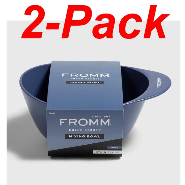 FROMM 2-Pack Color Studio Mixing Bowls Spill Proof Base Hair Color Bleach 16 Oz.