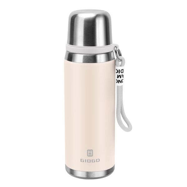 Stainless Steel Flask with Cup 700ml/23.6oz Vacuum Insulated Thermo Bottle Keep hot and Cold Water Bottles Coffee flasks.£¨Gradient White£©