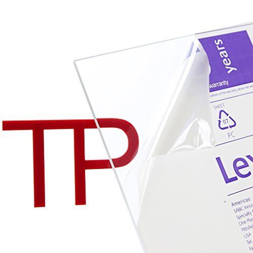 Lexan Sheet - Polycarbonate - .236" - 1/4" Thick, Clear, 12" x 12" Nominal