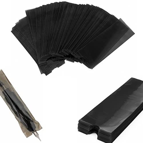 Machine Pen Covers,KingWei 200Pcs 1.8x4.7 Inch Size Disposable Machine Pen Bags Machine Pen Hand Grip Sleeves (Black)