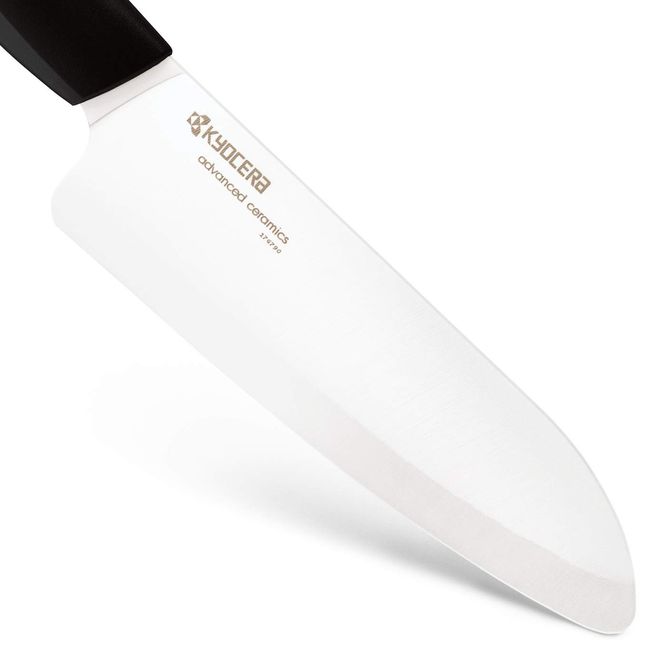 Kyocera 6 inch Ceramic Chef's Knife, wood handle (Santoku