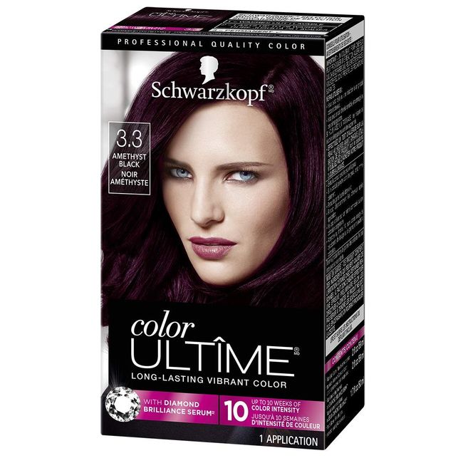 Schwarzkopf Color Ultime Permanent Hair Color Cream, 3.3 Amethyst Black