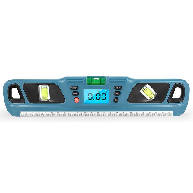 16-inch Digital Spirit Level and Protractor, Torpedo Level, Inclinometer  Angle Gauge Finder Bubbles Magnetic Base with Backlight