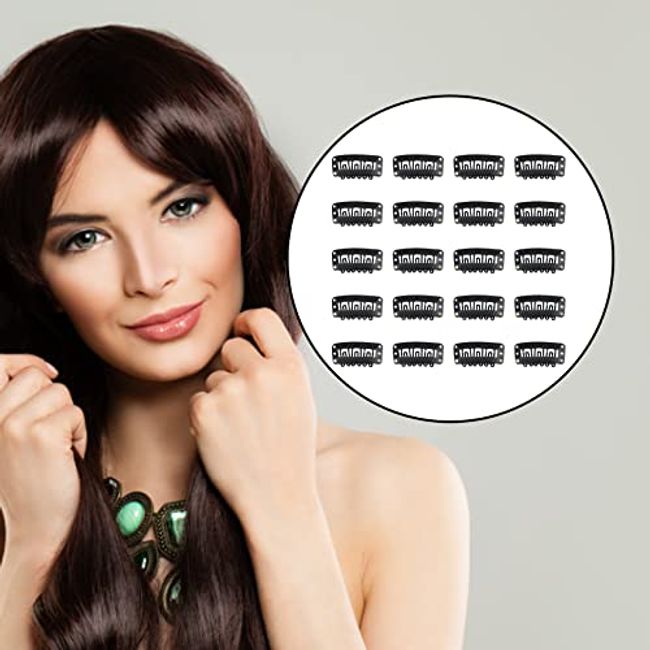 Hair Extension Clips 20Pcs Wig Clips 32mm Snap Clips for Hair
