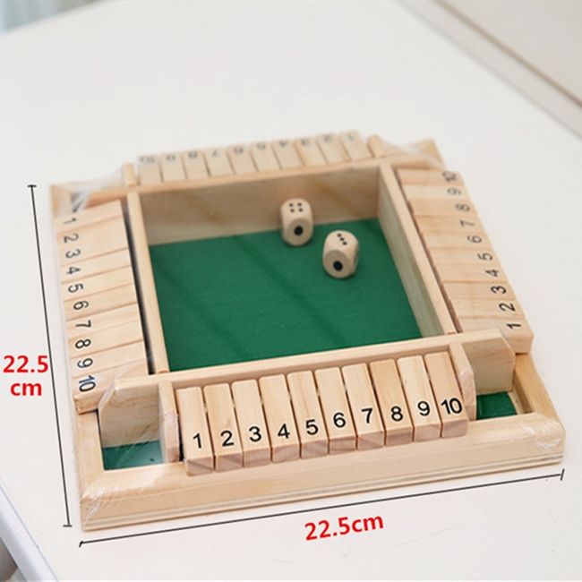 4 Player Shut the Box Wooden Board Games for Kids Adults 4-Sided Shut Party  Club Dice Board Box Game Set Interesting Family Game - AliExpress