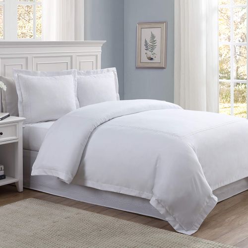 Levinsohn Luxury Hotel Tailored Bed Skirt - Baratta Stitched Hem, White, King