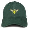 Trendy Apparel Shop Bumble Bee Embroidered Brushed Cotton Cap - Hunter