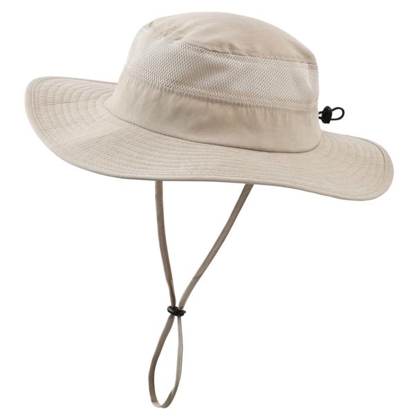 Connectyle Little Boys Girls UPF 50+ Sun Hat Outdoor Wide Brim Bucket Fishing Safari Hat Deep Khaki