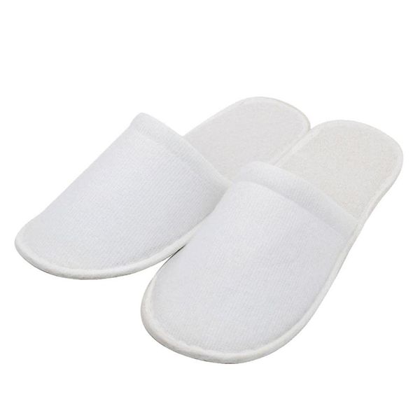 Sahgsa Disposable Slippers, 1 Pair Hotel Slippers, Portable Spa Slippers for Men and Women, White Disposable Slippers for Hotel Travel Home Guest Use