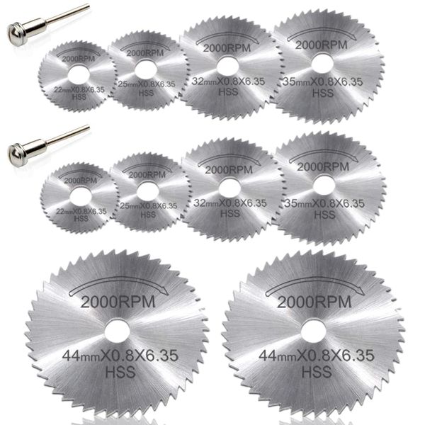 2 Sets Cutting Discs for Dremel Rotary Tool Diamond Cutting Wheels HSS Disc Drill Blades, Mini Circular Saw Blades for Wood Plastic Metal Cutting