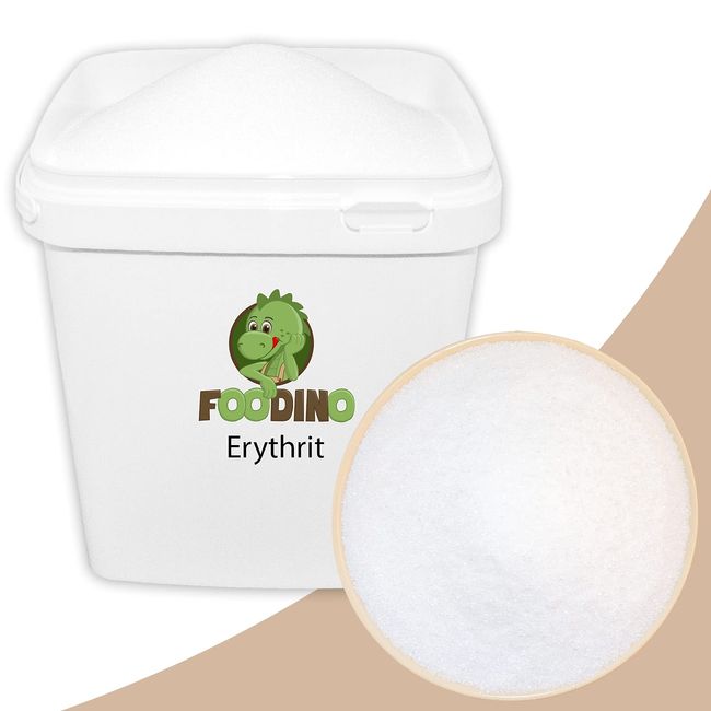 Erythrit Erythritol im Eimer Zuckerersatz Süßstoff ohne Klumpen kalorienfrei ohne Gentechnik natürliche Zuckeralternative leicht löslich zahnfreundlich 70% Süßkraft Diabetiker geeignet Foodino 2x5kg