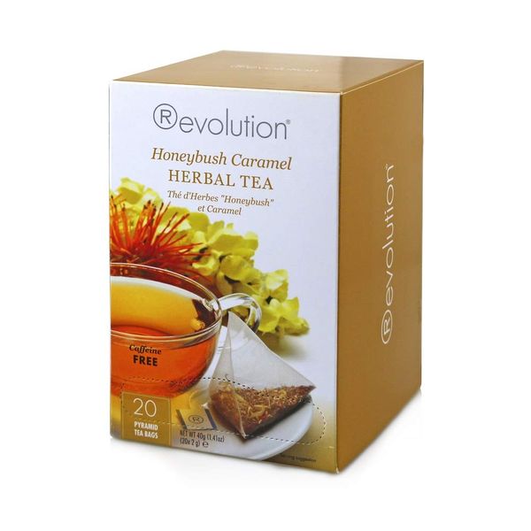 Revolution Tea - Mesh Infuser Full Leaf Tea - Honeybush Caramel Herbal Tea - 20 Bags