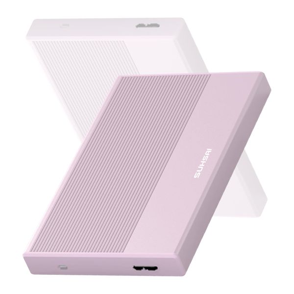 SUHSAI external hard drive 500GB Backup Data Storage HDD - 2.5" Memory Expansion Portable Hard Drive USB 3.0 Ultra Slim hard drive Compatible with Mac, Desktop, PC, PS4, PS5, Xbox One (Rose Pink)