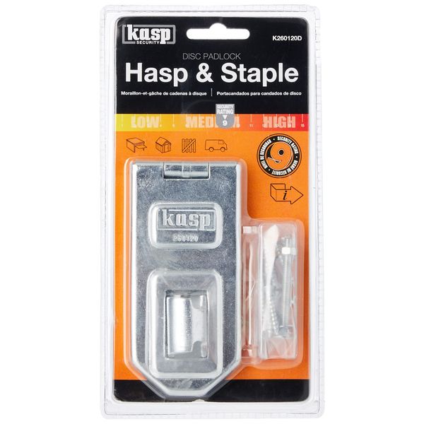 Kasp 260 Disc Lock Hasp & Staple - 120 Millimeters