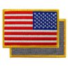 American Flag Embroidered Patch Reverse Gold Border w/Velcro Brand Fastener