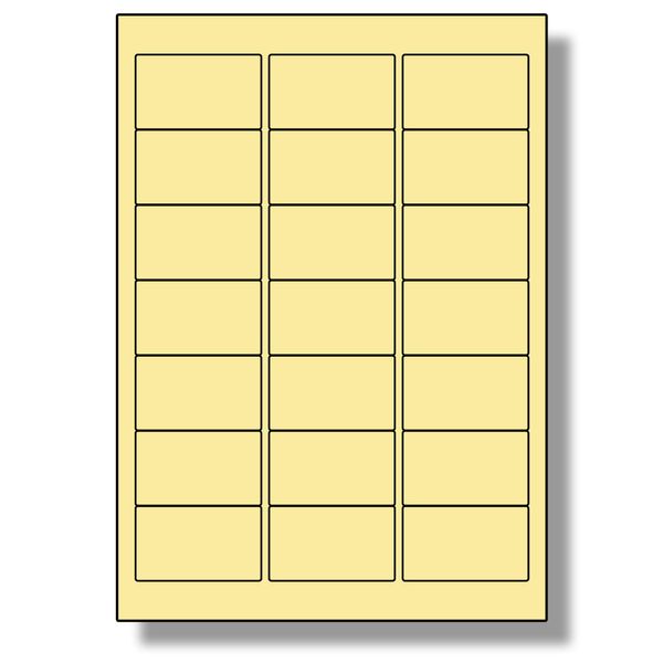 Label Planet® 21 Per Page/Sheet, 5 Sheets (105 Sticky Cream Labels), Blank Plain Matt Quality A4 Coloured Paper Stickers, for Laser/Copier/Inkjet Printer, UK LP21/63C, 63.5 x 38.1 MM, Colour Coding