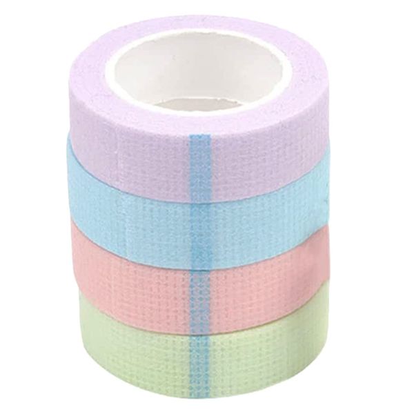 XINTONG 4 Rolls Micropore Surgical Tape 1.25cm X 9m Medical Tape Multipurpose Tape for Emergency Bandages Eyelash Extension (Colorful