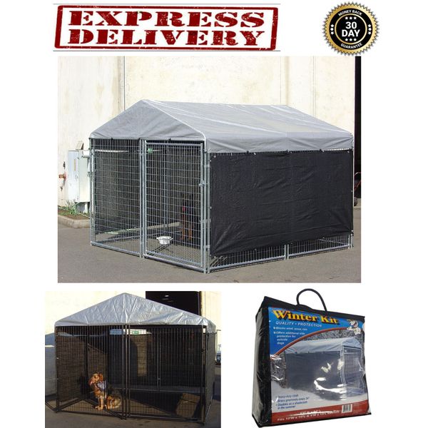 Dog Kennel Cover 10x10 Extra Large Pet Canopy Wind Weatherguard Winter Kit Cloth