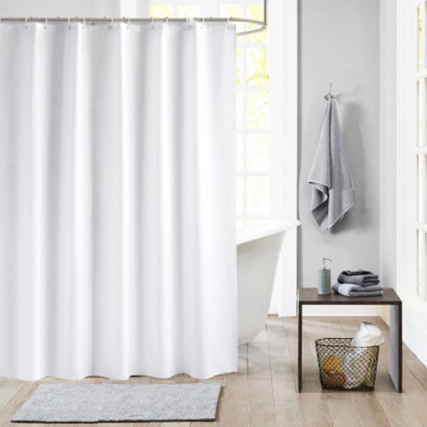 Fabric Waterproof Shower Curtain Pure White 180x180