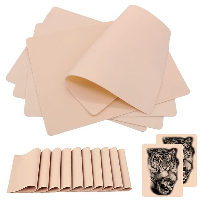 Tattoo Practice Skins - TONBAO 5 Pcs Double Sides Practice Skins Tattoo Skins,19 * 14cm Fake Skin Blank Tattoo Skin for Tattoo Supplies, Beginners and Experienced Tattoo Artists