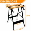 Foldable Wooden Workbench with Clamps – Heavy Duty Folding Work Table for DIY, Garage, Workshop, Carpentry & Construction