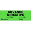LabelValue.com | Advance Directive Medical Labels Fluorescent Green 2x1" 500 Labels Per Roll