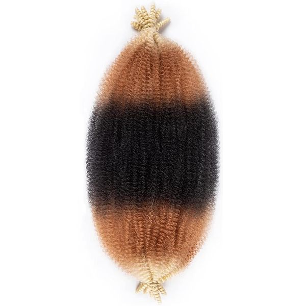 Afro Twist Hair 30 Inch 2 Packs, Springy Afro Twist Hair Pre Fluffed Spring Twist Hair Pre Stretched Wrapping Hair for Soft Locs Hair Extensions (30 Inch (Pack of 2), 1B/27/613#)