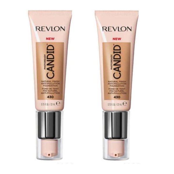 Set of 2 Revlon PhotoReady Candid Natural Finish Foundation, 430 Honey Beige