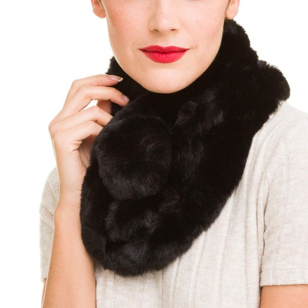 MELIFLUOS DESIGNED IN SPAIN Fur Collar Scarf for Women Faux Fur Scarves Neck Shrug for Spring Fall Winter Coat Dress (FC01-11)