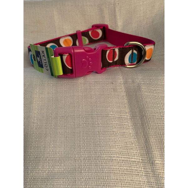 Top Paw Adjustable Dog Collar Large 18-26” Pink Groovy Dot NWT