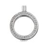 Quiges Silver Plated Copper Interchangeable Coin Holder Pendant 33mm Large with Crystal Ring