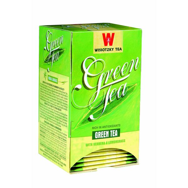 Wissotzky Green Tea with Lemongrass and Verbana, 1.06-Ounce Boxes (Pack of 6)