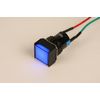PilotLights 12 Volt DC Pilot Light, 17mm Square Panel Indicator Light - Blue LED, 12VDC