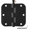 30 Pack 3.5" Interior Door Hinges 3-1/2" ORB Door Hinge 5/8" Radius, Matte Black