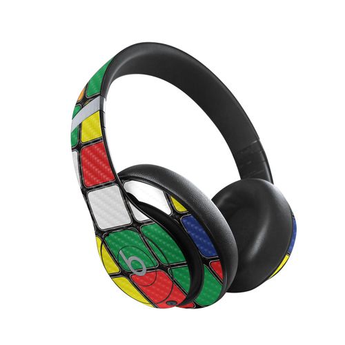 MightySkins Carbon Fiber Skin Compatible with Beats Studio Pro - Puzzle Cube | Protective, Durable Textured Carbon Fiber Finish | Easy to Apply