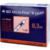 BD Micro-Fine+ U100 Demi 0,3x8mm, 100 St. Spritzen